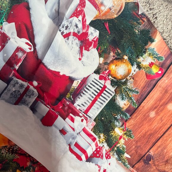 📌LTLYH 8x6ft Christmas Barn Backdrop Xmas Snow Gift Wall Party Photo Backdrop - Picture 3 of 5